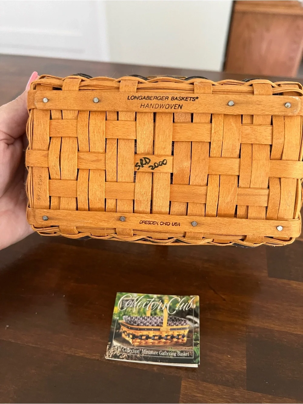 Longaberger JW Collection Miniature Gathering Basket, 2000
